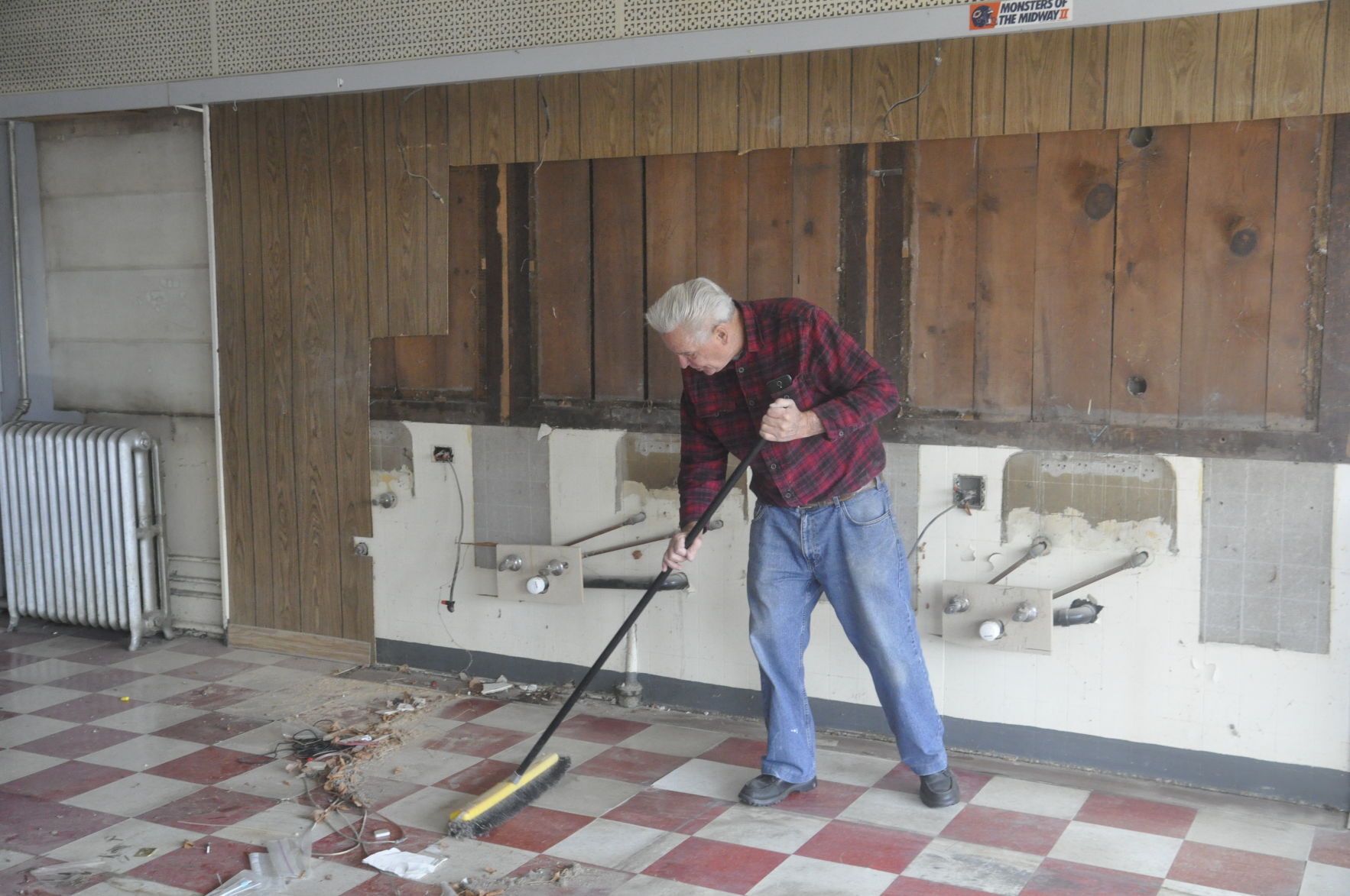 Terry Thomas cleaning up shop